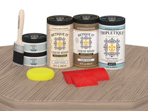 Large French Oak Wood'n Finish Kit by Retique It® for interior top coat, featuring matte finish on a wood surface.
