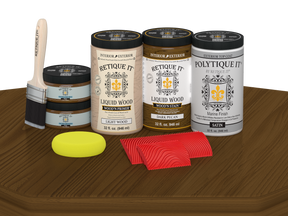 Wood'n Finish Front Door Kit (Double) - Dark Pecan — Satin kit contents