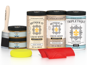 Large Wood'n Kit by Retique It in Pickled Oak for interior top coat, featuring satin finish on wood surfaces.
