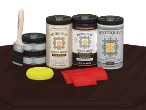Wood'n Finish Front Door Kit (Double) - Red Mahogany — Matte kit contents