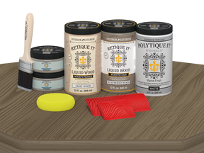 Large Weathered Wood Multi-purpose Wood'n Kit from Retique It® with exterior top coat, shown with wood finish and matte protective layer.
