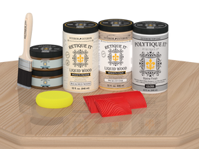 Wood'n Finish Front Door Kit (Double) - White Oak — Gloss kit contents