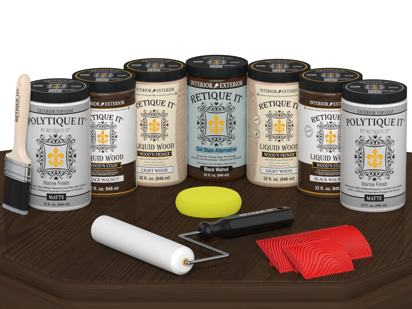 Wood'n Door Kit (Front & Garage Door) - Black Walnut — Matte kit contents