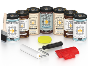 Retique It® Wood'n Cabinet Kit Java stain with 24 grained cabinet doors, matte finish, showcasing natural wood grain details.