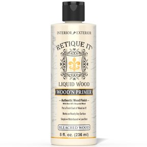 Liquid Wood Wood'n Primer by Retique It in bleached wood color, 8 fl oz, for priming surfaces with a smooth, even finish.