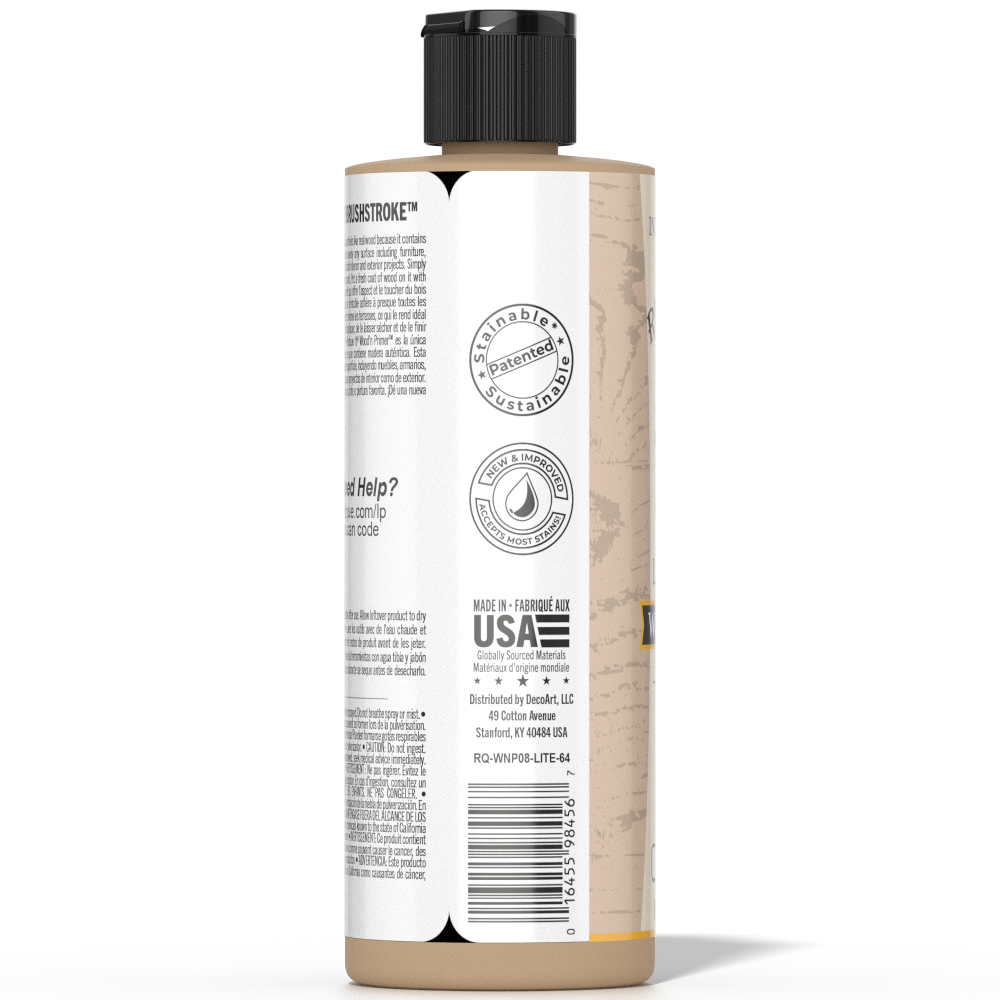 Retique It® Liquid Wood Wood'n Primer in light wood finish, 8 fl oz bottle, suitable for wood furniture and craft projects.
