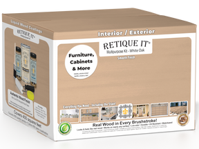 Retique It® White Oak Multi-purpose Smooth Finish Kit with four large wood top coats for interior wood projects.