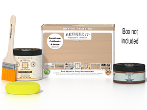 Retique It® White Oak Multi-purpose Smooth Finish Kit for wood projects, includes tools and materials for a professional finish.