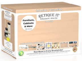 Retique It® Multi-purpose Smooth Finish Kit in white oak for interior top coat, large size with a matte finish, wood finishing kit.