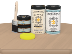 Retique It® Large White Oak Multi-purpose Smooth Finish Kit for interior top coats, includes wood finishing tools and matte finish.