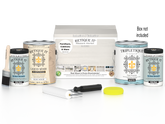 Retique It® Multi-purpose Smooth Finish Kit in white wash, interior wood top coat with four large containers and application box.