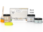 Retique It Multi-purpose Smooth Finish Kit in white wash for exterior wood top coat, includes application tools and instructions.