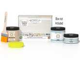 Retique It® Multi-purpose Smooth Finish Kit in white wash for interior wood, featuring a matte top coat and wood finish components.