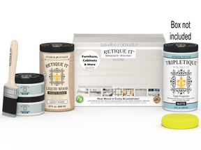 Retique It® Wood'n Cabinet Kit with 12 smooth doors in white wash stain, ideal for kitchen or bathroom cabinetry.