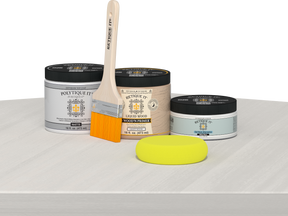 Retique It Wood'n Finish Kits Multi-purpose Smooth Finish Kit in White Wash for exterior wood projects, matte top coat application.
