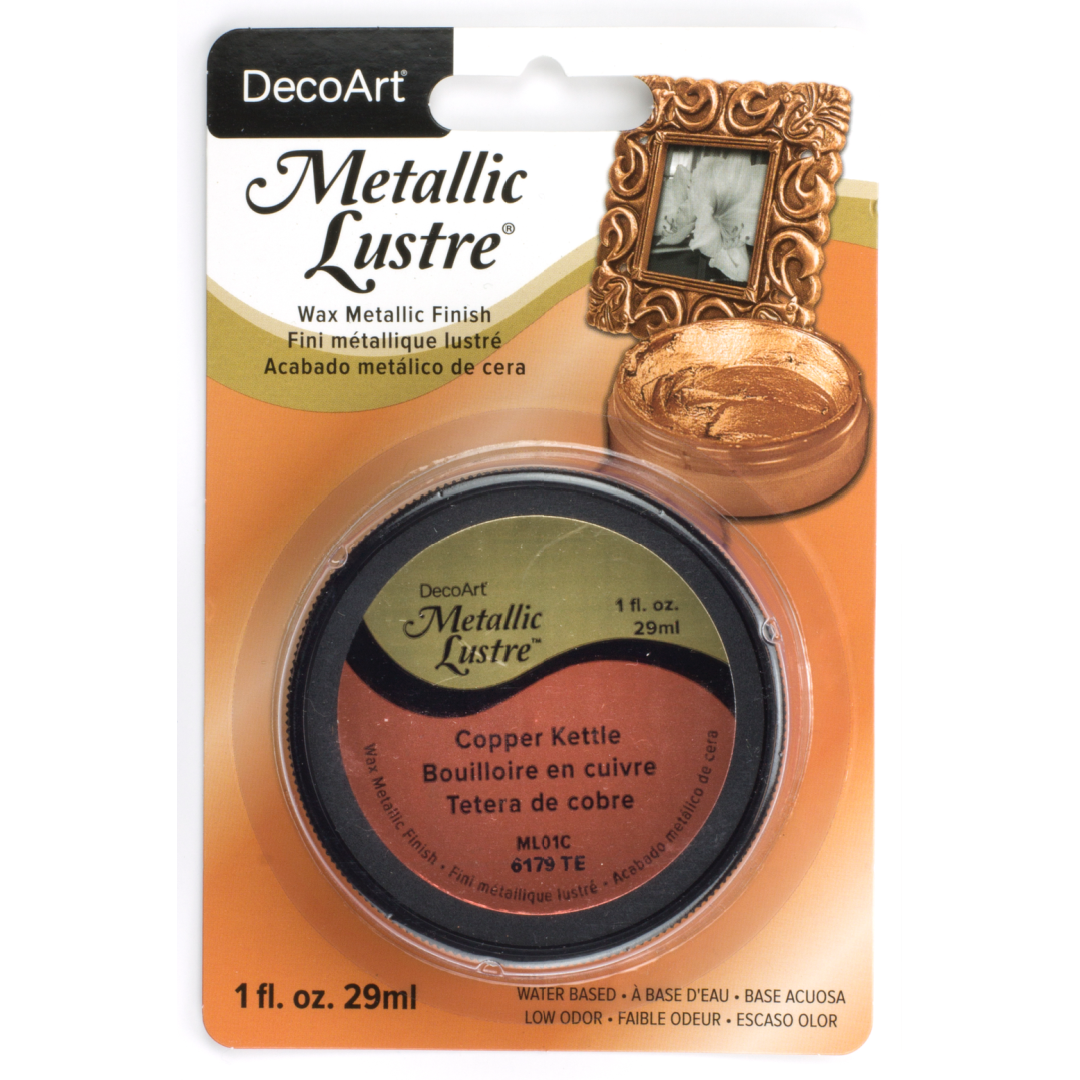 DecoArt Metallic Lustre in Champagne Ice, 1 oz bottle, metallic finish for craft and decorative projects