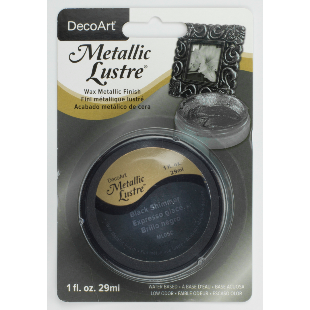 DecoArt Metallic Lustre in Champagne Ice, 1 oz bottle, shiny metallic craft paint with a lustrous finish.