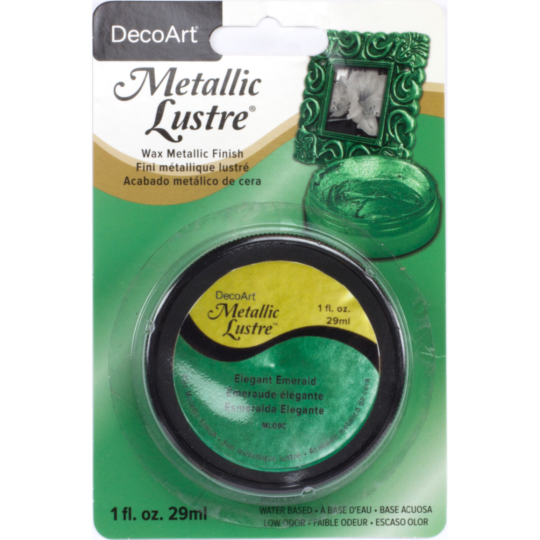 DecoArt Metallic Lustre in Champagne Ice, 1 oz jar, showcasing shimmering champagne-colored metallic paint for craft projects