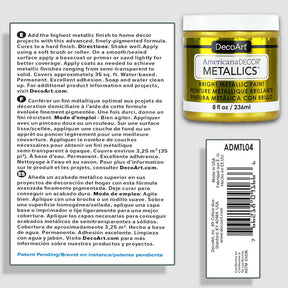 Three bottles of DecoArt Metallics 24K Gold acrylic paint in a 3-pack, showcasing shiny gold metallic finish.