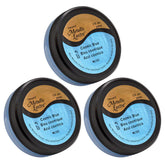 Three bottles of DecoArt Metallic Lustre Cosmic Blue metallic paint in a 3-pack, showcasing their shiny, shimmering blue finish.