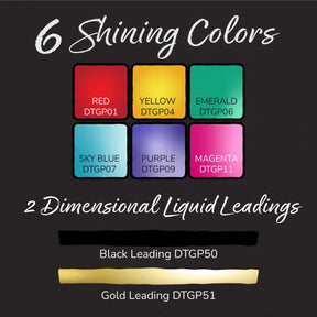 Rainbow stained glass paint set by DecoArt featuring vibrant, colorful paints for creating stained glass art projects.