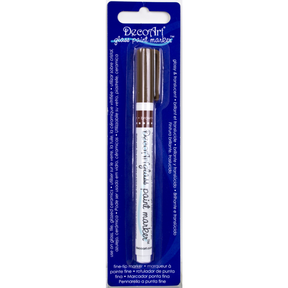 Fuchsia transparent glass paint markers by DecoArt with fine tips for detailed glass decorating and craft projects.
