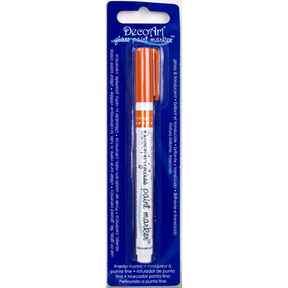Fuchsia transparent glass paint markers by DecoArt with fine tips for detailed glass art and craft projects.