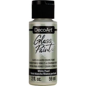 DecoArt Glass Paint Metallics in gold, 2 oz bottle, featuring shiny metallic finish for glass and craft projects
