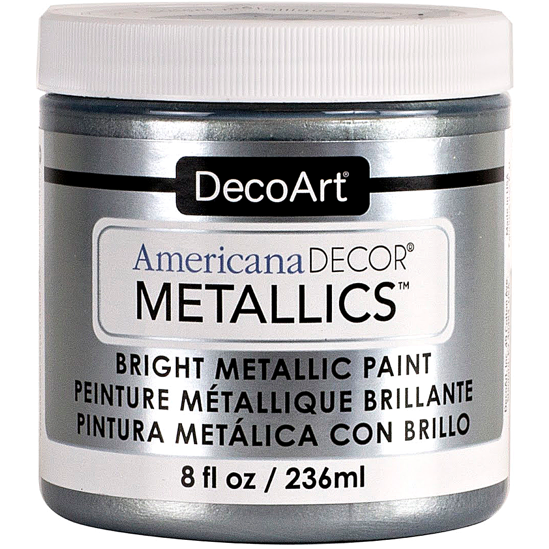 DecoArt Americana Decor Metallics pearl finish in 8 oz bottle, shiny metallic paint for craft and home decor projects