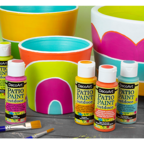 DecoArt Vintage Rose outdoor acrylic patio paint in 2 oz container for outdoor furniture and surfaces