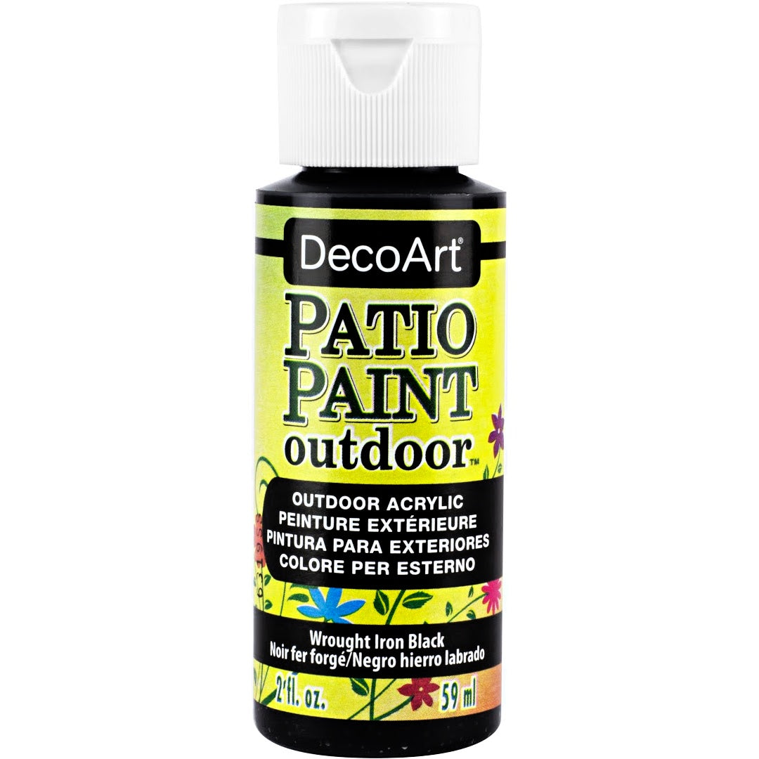 DecoArt Vintage Rose outdoor acrylic patio paint in 2 oz container, suitable for garden furniture and outdoor decor.