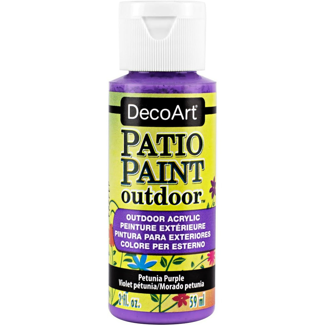 DecoArt Patio Paint Outdoor Acrylic Paint in Vintage Rose color, 2 oz bottle for outdoor craft projects