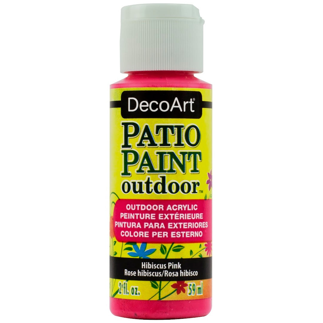 DecoArt Vintage Rose outdoor acrylic patio paint in a 2 oz bottle, ideal for outdoor furniture and decorative projects