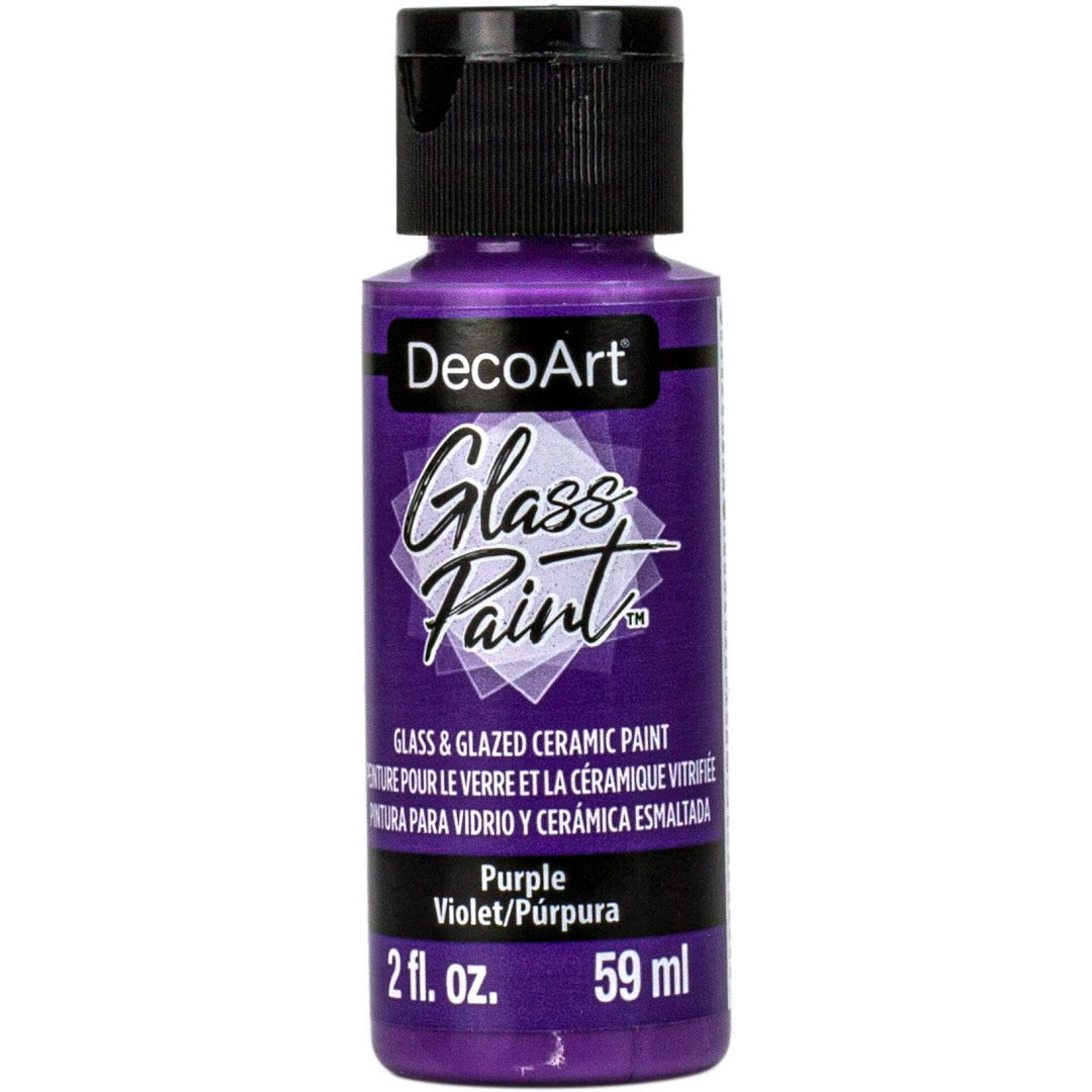 DecoArt Glass Paint in white, 2 oz bottle, suitable for decorating and designing on glass surfaces.