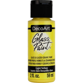 DecoArt Glass Paint in white, 2 oz bottle, suitable for decorating and customizing glass surfaces with vibrant, opaque color.