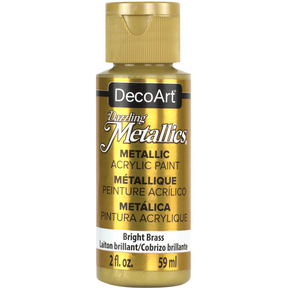 White Pearl Dazzling Metallics acrylic paint by DecoArt, 2 oz jar, showcasing a shimmering metallic finish with a smooth, reflective surface.