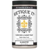 Retique It® furniture and cabinet paint in alabaster quart, showing smooth, creamy paint ready for furniture refinishing.