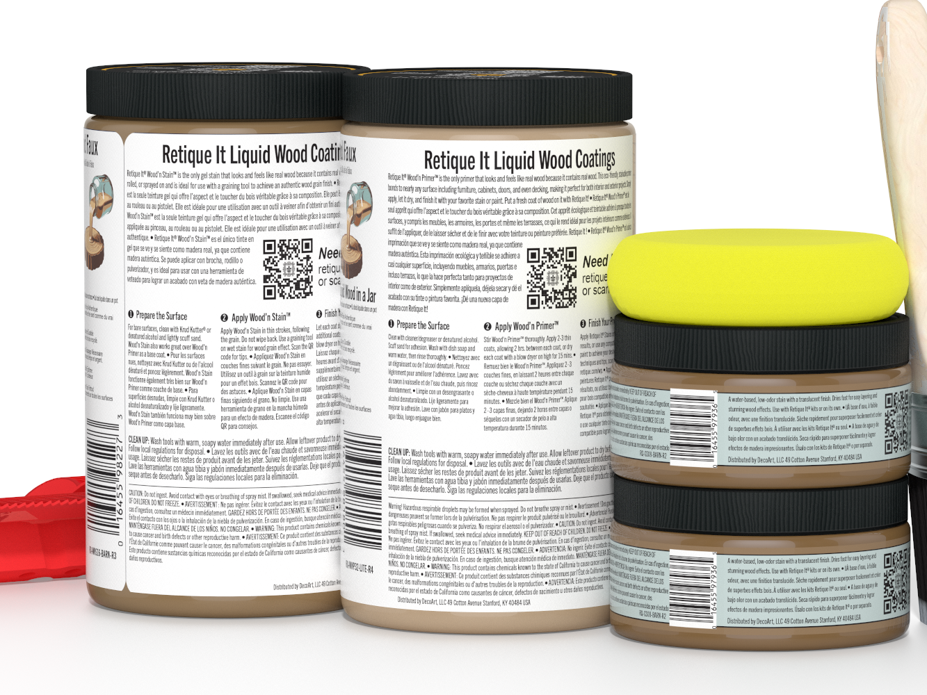 Large Barn Wood Wood'n Finish Kit by Retique It for multi-purpose wood furniture and decor projects with a rustic wood appearance.