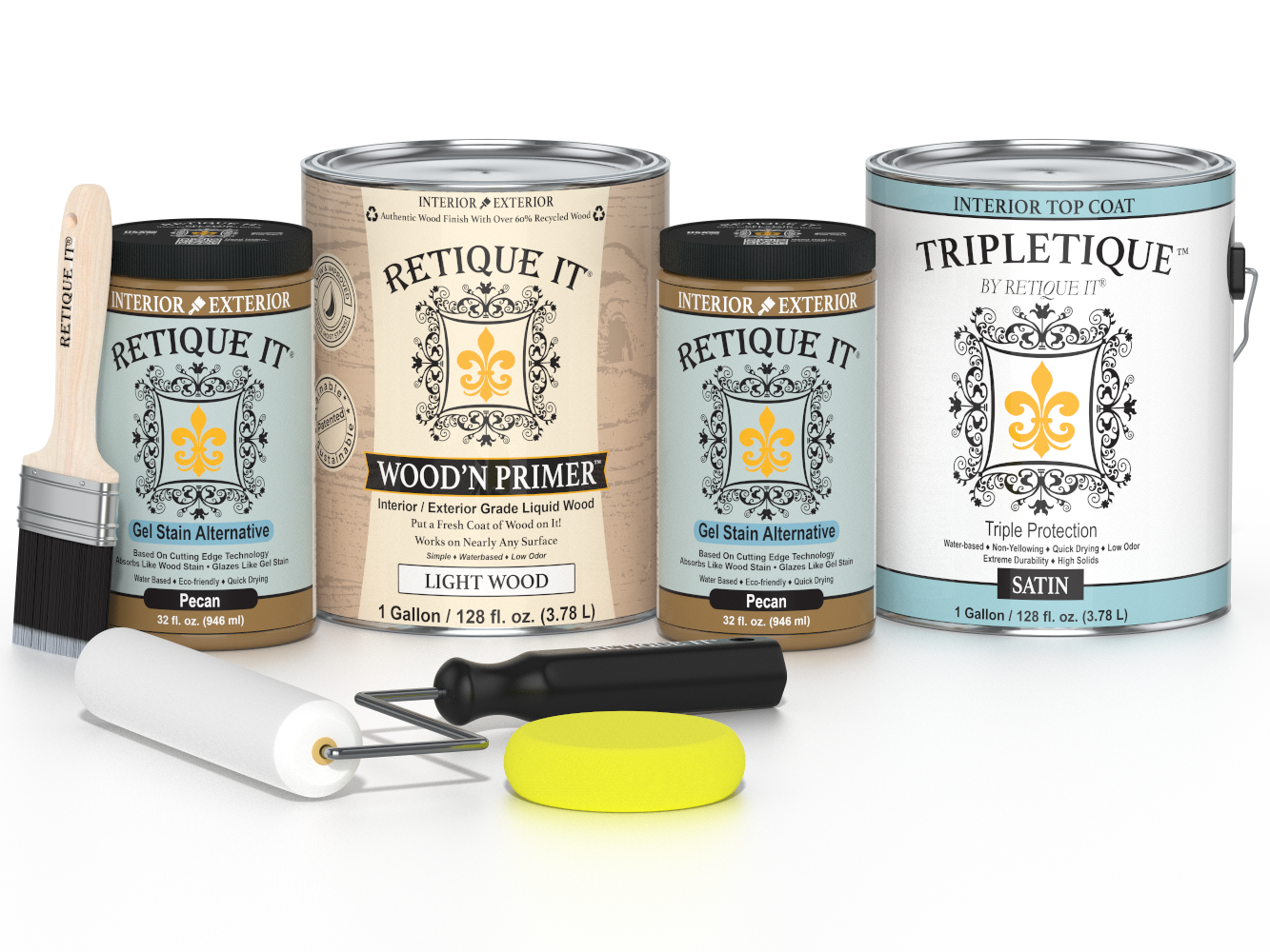 Multi-purpose Smooth Finish Kit (4x Lg) - Pecan - Interior Top Coat