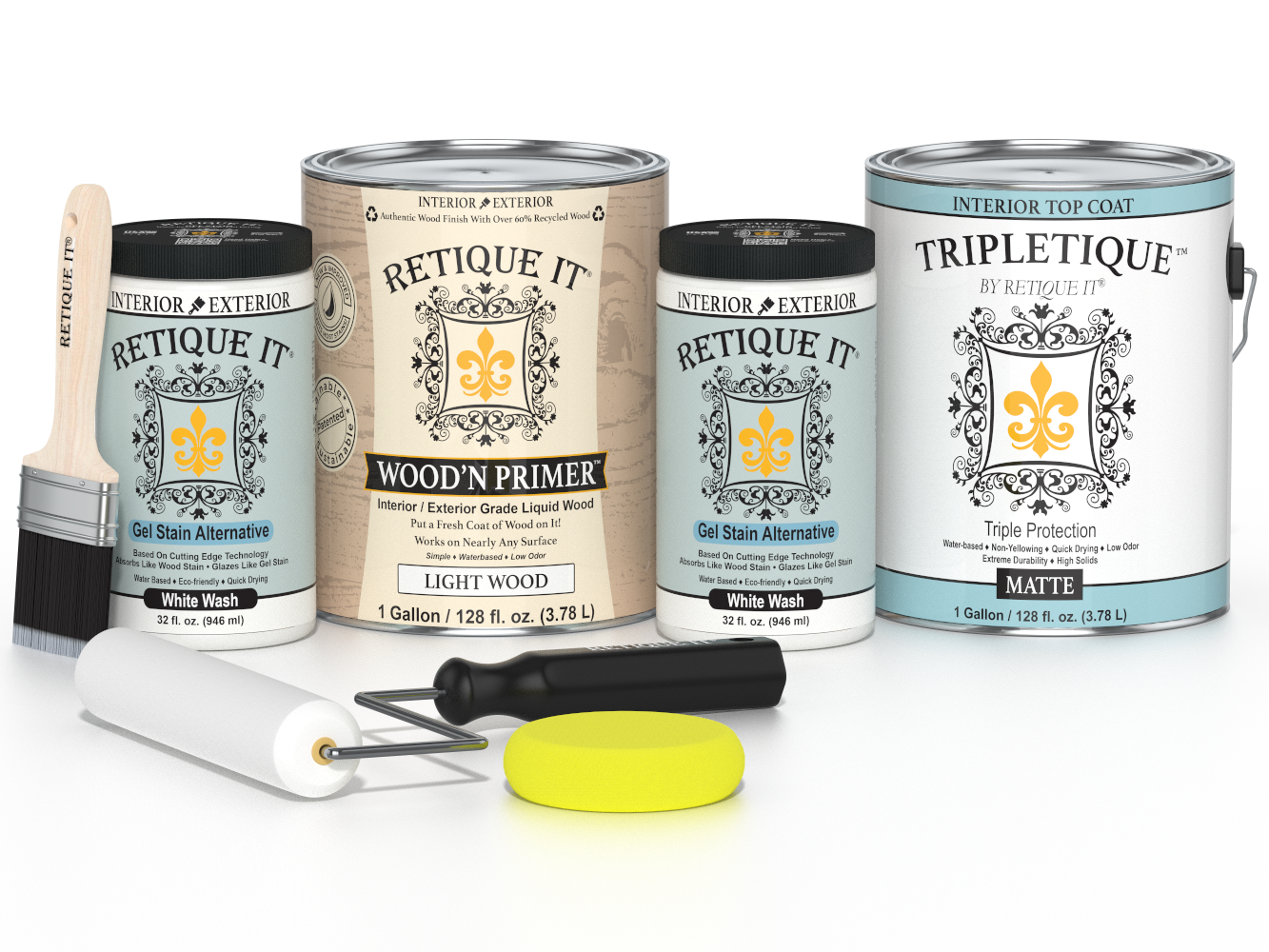 Multi-purpose Smooth Finish Kit (4x Lg) - White Wash - Interior Top Coat