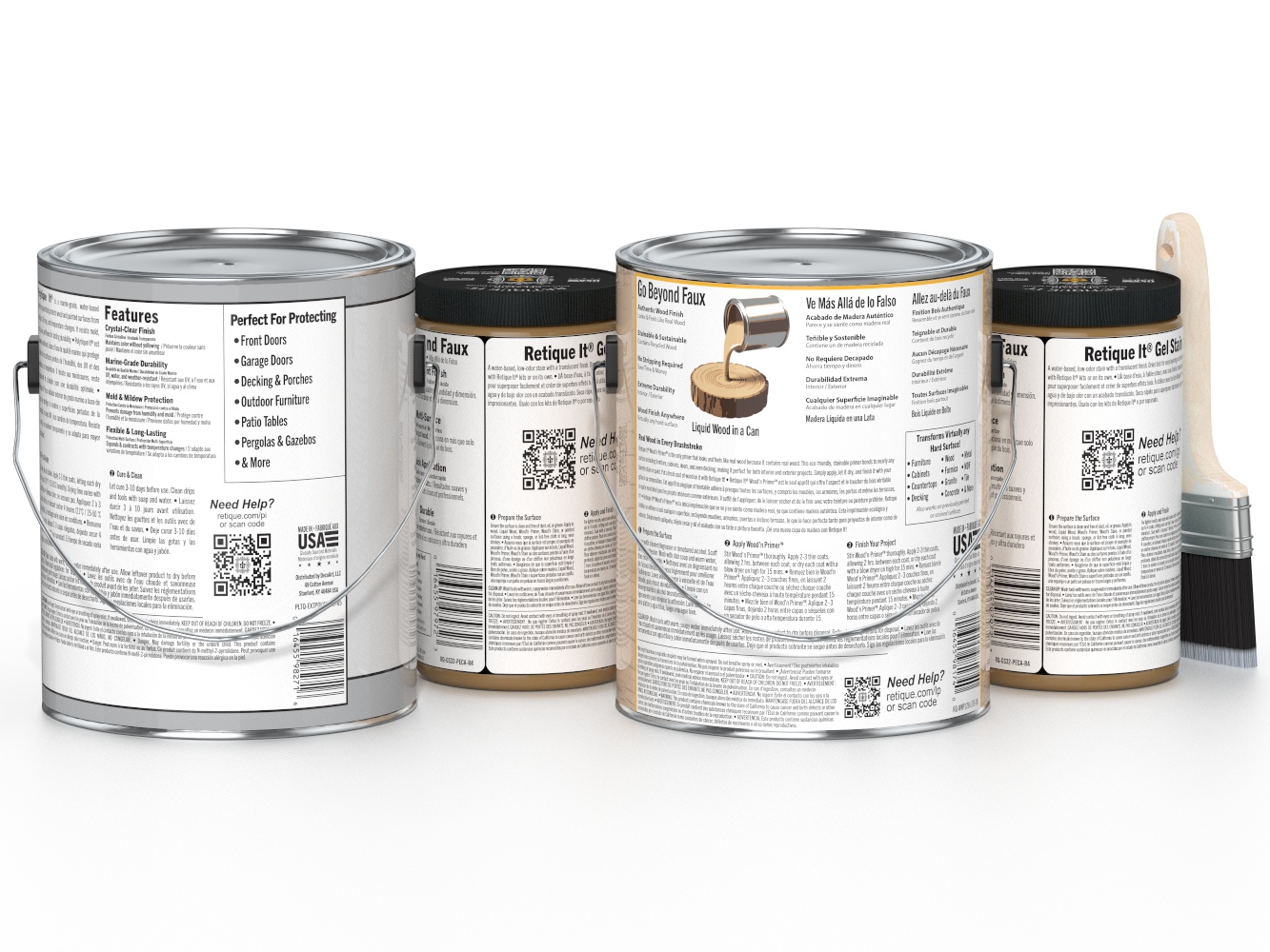 Multi-purpose Smooth Finish Kit (4x Lg) - Pecan - Exterior Top Coat