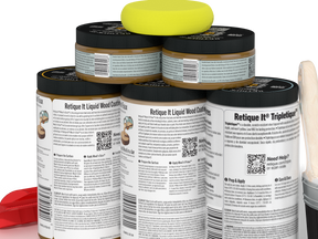 Large Retique It® Wood'n Kit in Dark Pecan for interior wood finishing, featuring wood stain and top coat in a multi-purpose kit.