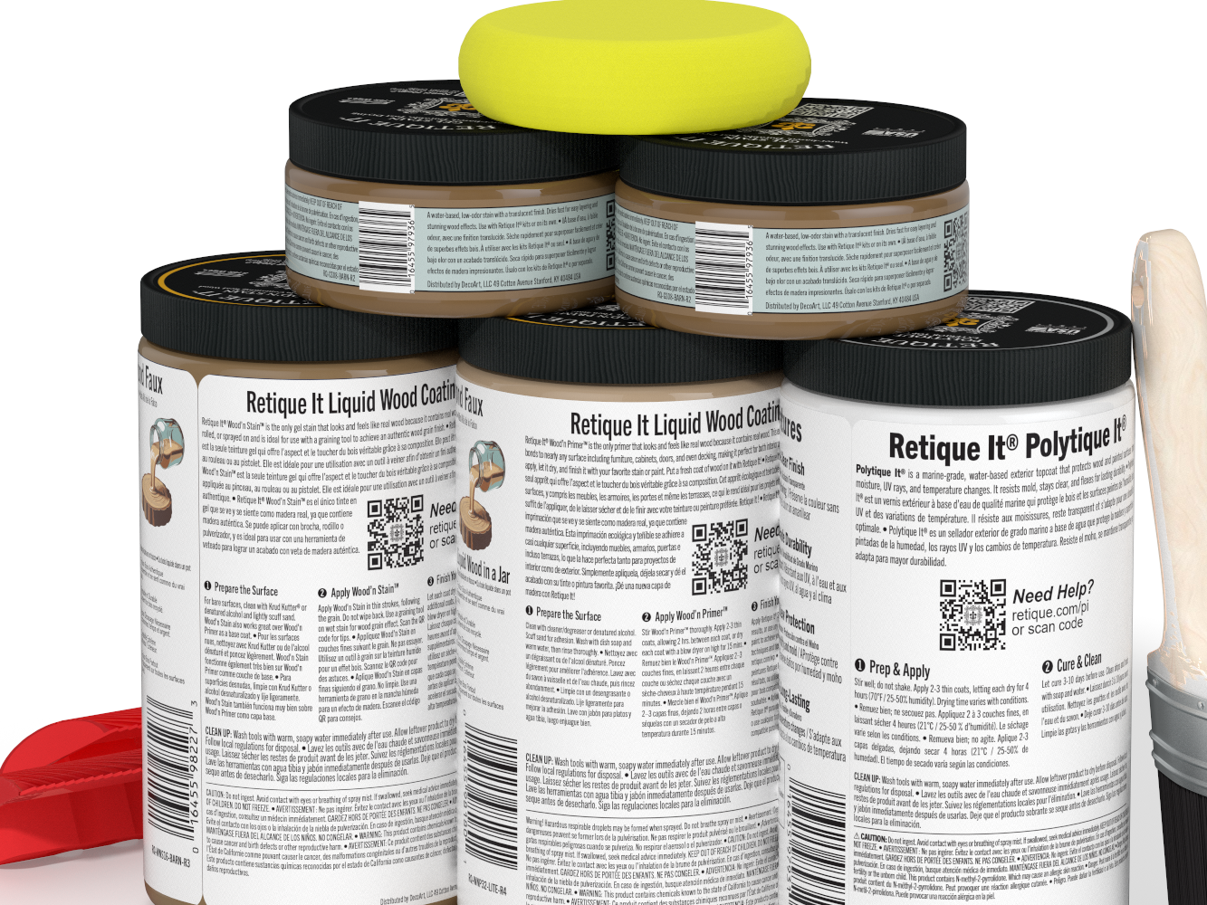 Retique It Wood'n Kit Large for barn wood exterior topcoat, includes wood finish and application tools.