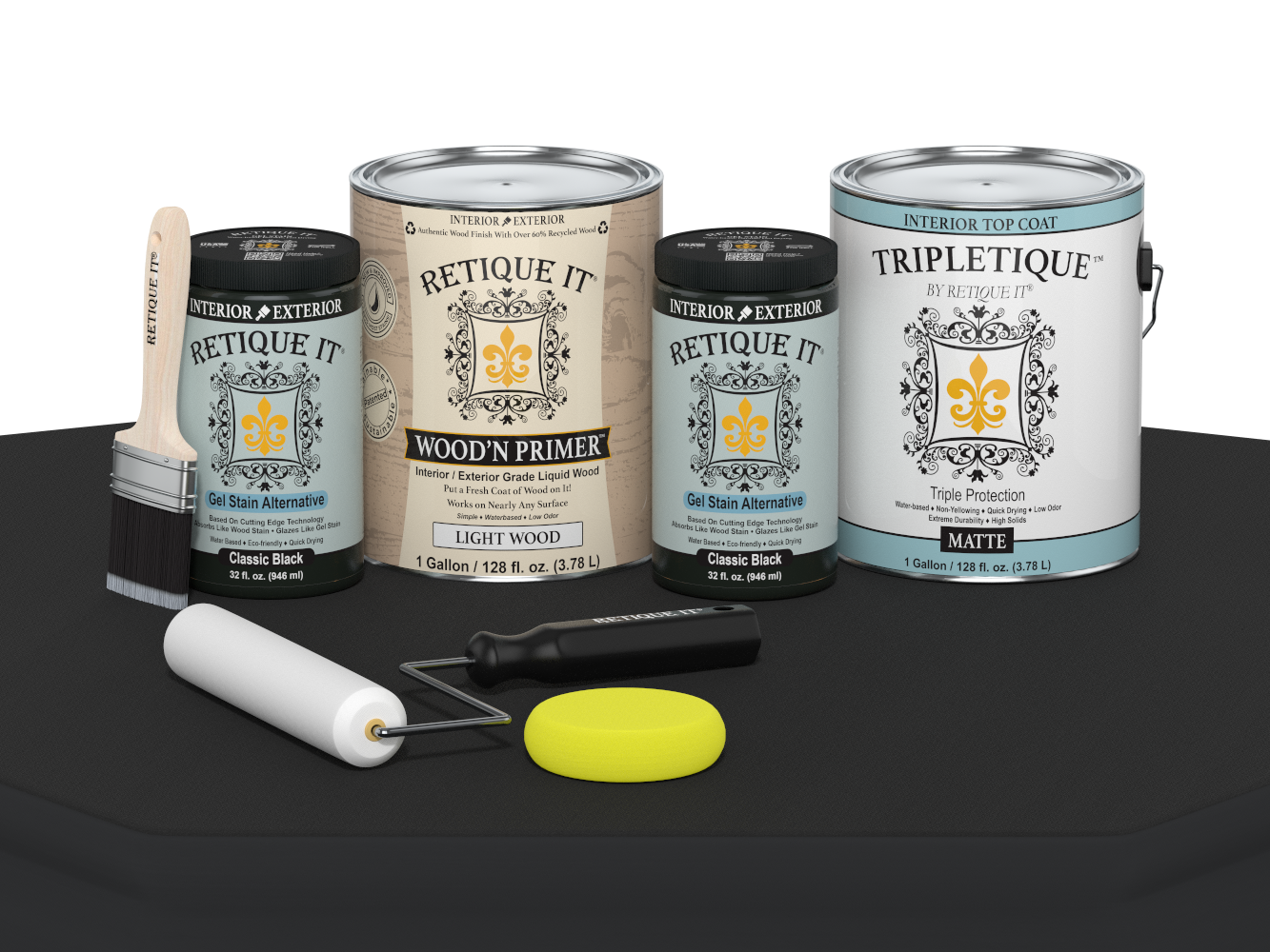 Multi-purpose Smooth Finish Kit (4x Lg) - Classic Black - Interior Top Coat