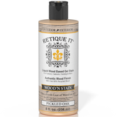 Retique It® Wood'n Stain Pickled Oak bottle with stain swatch and wood sample showing the light, pickled oak finish.