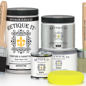 Retique It® Argentine furniture and cabinet paint in a quart container, ready for furniture refinishing or cabinet updates.
