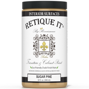 Retique It furniture and cabinet paint in quart size, Sugar Pine color, suitable for transforming wood furniture and cabinetry.