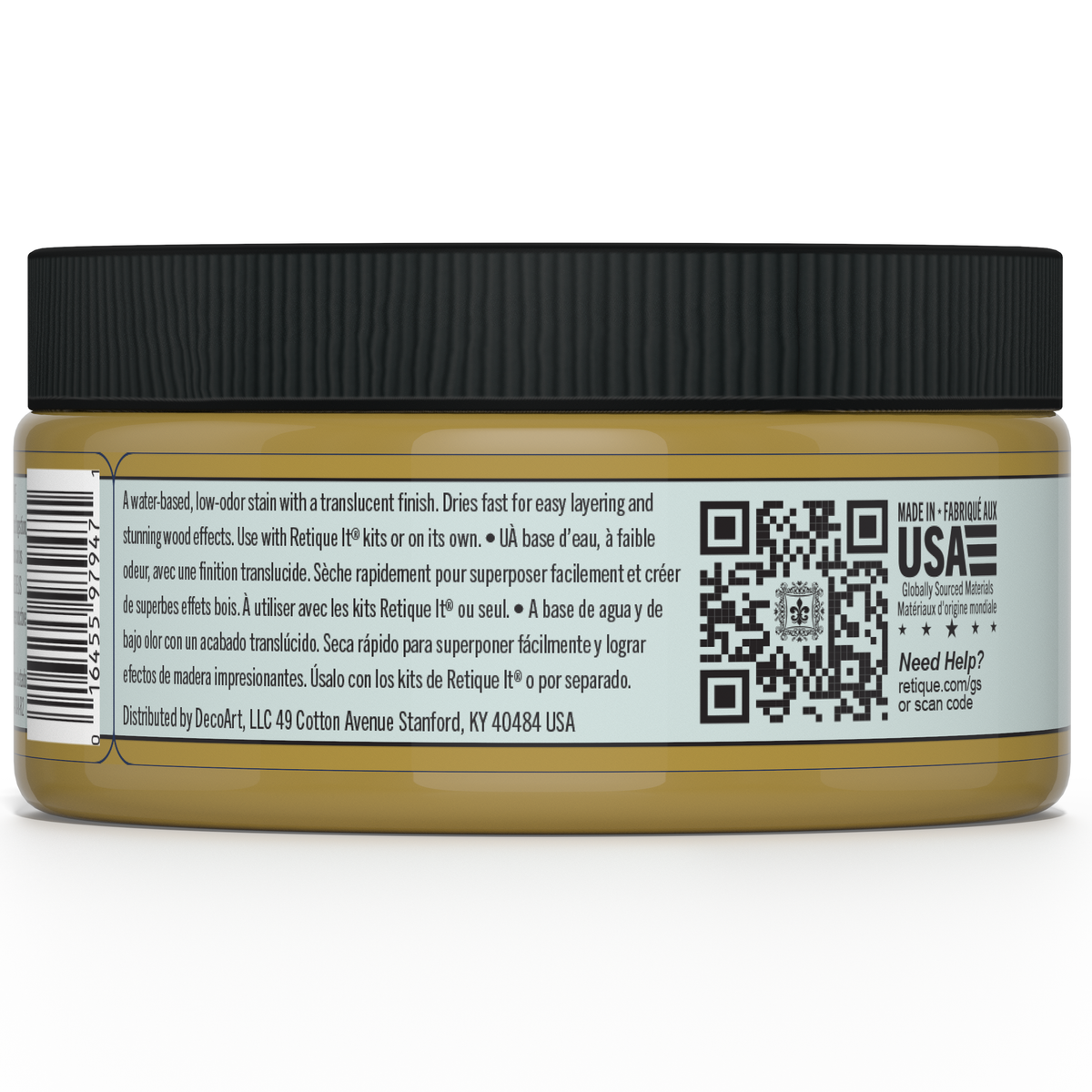 Retique It Gel Stain in Old Oak color, showcasing a smooth application on wood surface for a rich, natural oak finish.
