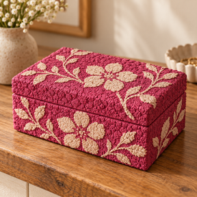 DecoArt Bloom Texture Paint in Desert Petal used on textured home decor surface