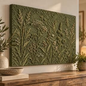 DecoArt Bloom Texture Paint in Meadow Veil applied to home decor surface